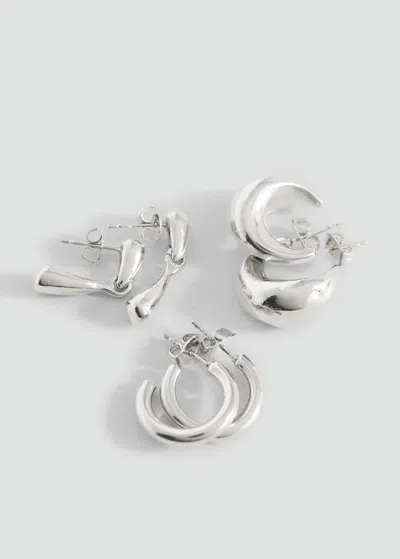 Mango Teen Lot Boucles D'oreilles Combinées Argent - Fille - Taille Unique -
