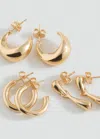 Mango Teen Lot Boucles D'oreilles Combinées Or - Fille - Taille Unique -