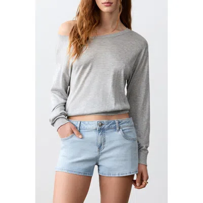 Mango Teen Low Rise Denim Shorts In Blue