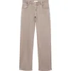 Mango Teen Low Rise Stud Wide Leg Jeans In Neutral