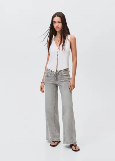 Mango Teen Low-waist Studded Jeans Denim Grey