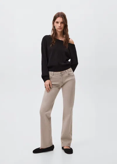 Mango Teen Low-waist Studded Jeans Medium Brown
