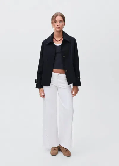 Mango Teen Manteau Drap De Laine Bleu Marine - Fille - L -  In Blue