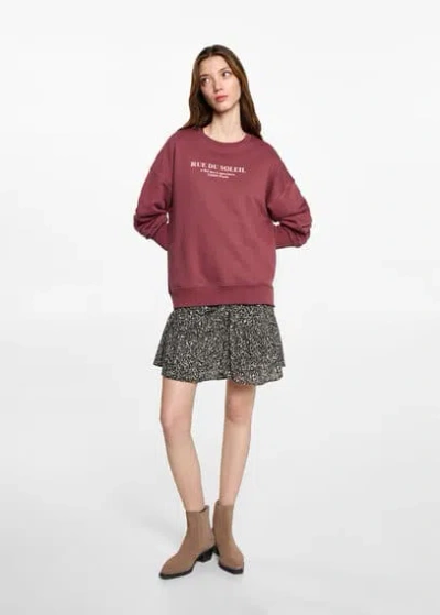 Mango Teen Message Sweatshirt Maroon