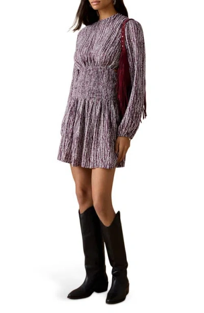 Mango Teen Metallic Cutout Long Sleeve Dress In Blue