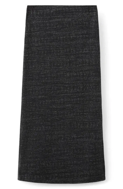 Mango Teen Metallic Maxi Skirt In Black