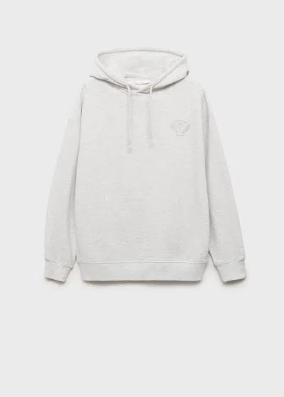 Mango Teen Metallic Print Sweatshirt In Gray