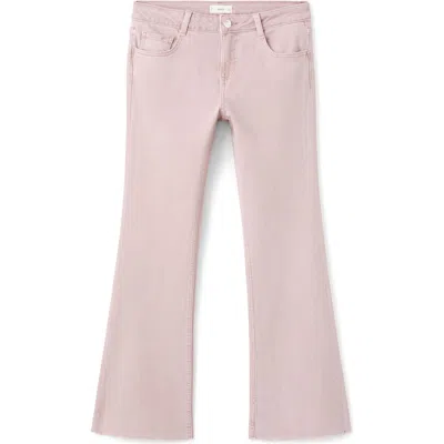 Mango Teen Mid Rise Crop Flare Jeans In Neutral