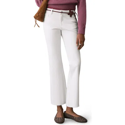 Mango Teen Mid Rise Crop Flare Jeans In White