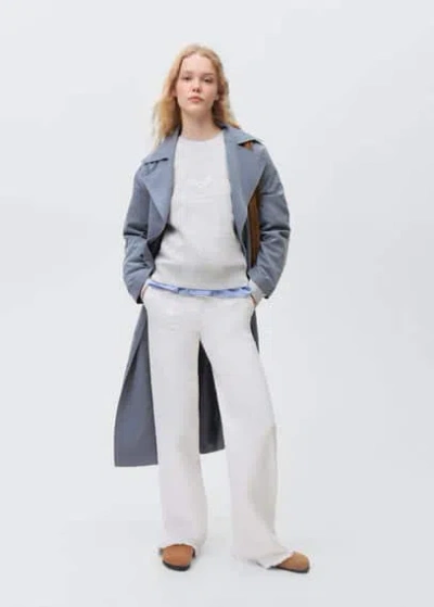 Mango Teen Mid Waist Culotte Jeans White