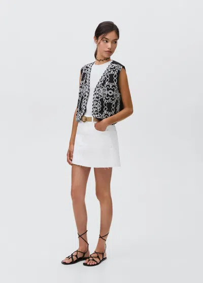 Mango Teen Skirt Off White In Blanc Cassé