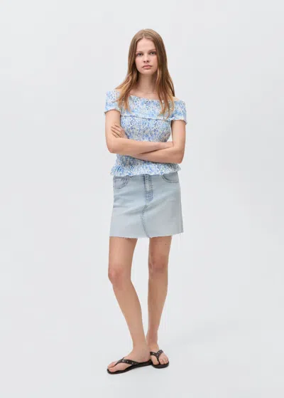 Mango Teen Skirt Light Blue