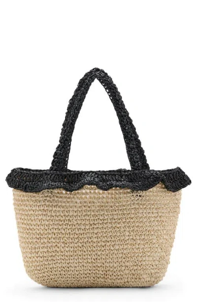 Mango Teen Natural Fiber Bucket Bag In Black