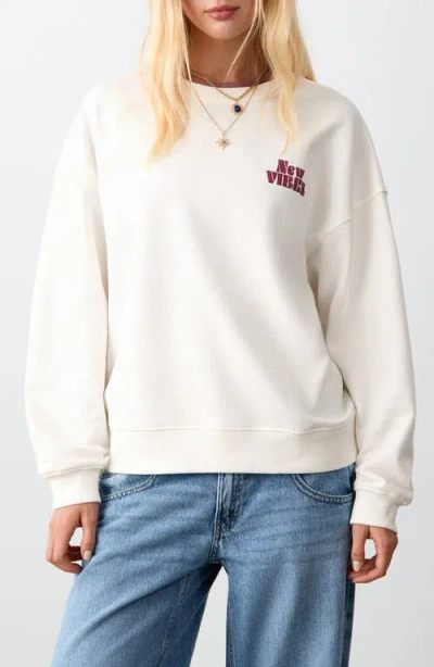 Mango Teen New Vibes Graphic Sweatshirt In White