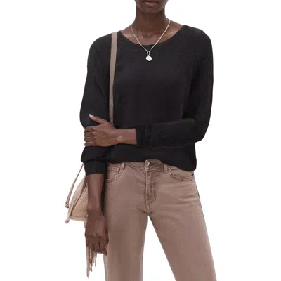 Mango Teen Open Back Sweater In Black