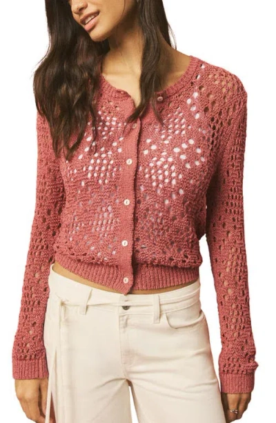 Mango Teen Open Stitch Cardigan In Brown