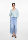 MANGO TEEN POLO NECK SWEATER SKY BLUE