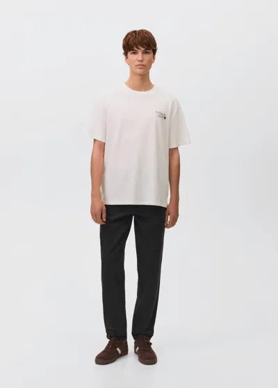 Mango Teen Oversized Cotton T-shirt Off White