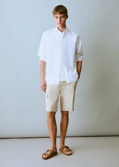 Mango Teen Oxford Cotton Shirt White