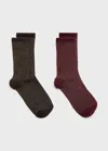 Mango Teen 2 Pack Lurex Socks Brown In Multi