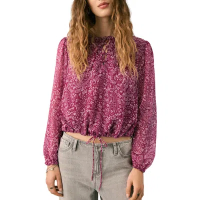 Mango Teen Paisley Print Top In Pink