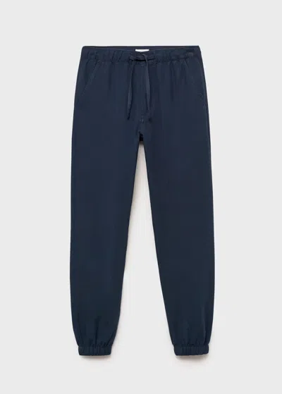 Mango Teen Trousers Navy In Bleu Marine