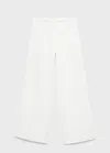 Mango Teen Organic Cotton Trousers Off White