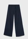 Mango Teen Organic Cotton Trousers Navy In Blue