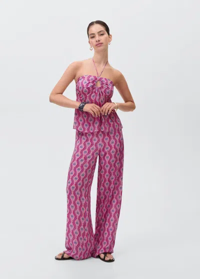 Mango Teen Palm Print Trousers
