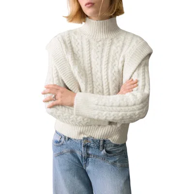 Mango Teen Perkins Mock Neck Sweater In Neutral