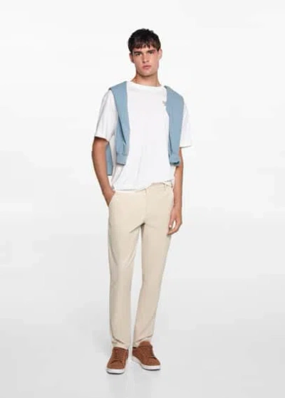 Mango Teen Plain Chino Trousers Ice Grey