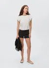 Mango Teen Pleated Cotton Blouse Off White In Off White
