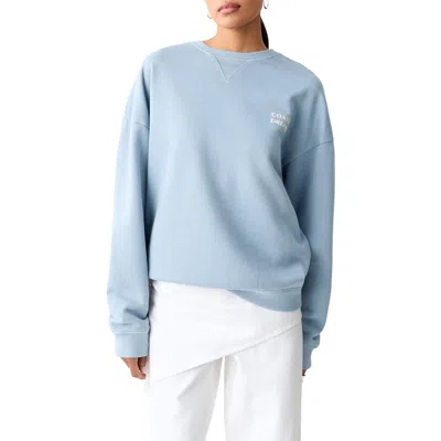 Mango Teen Print Cotton Sweatshirt In Blue