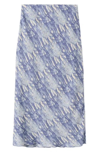 Mango Teen Print Maxi Skirt In Blue