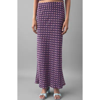 Mango Teen Print Maxi Skirt In Purple