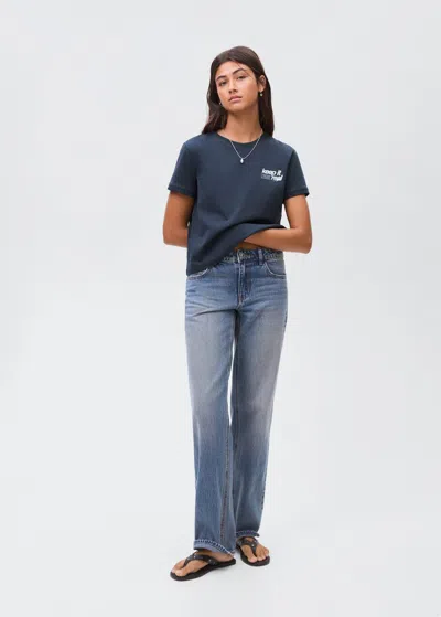Mango Teen T-shirt En Coton Imprimé Bleu Marine - Fille - S -  In Blue