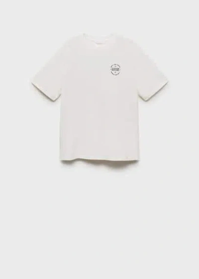 Mango Teen Printed Cotton-blend T-shirt Off White