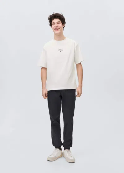 Mango Teen Printed Cotton-blend T-shirt Off White