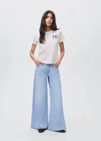Mango Teen T-shirt En Coton Imprimé Blanc Cassé - Fille - L -  In White