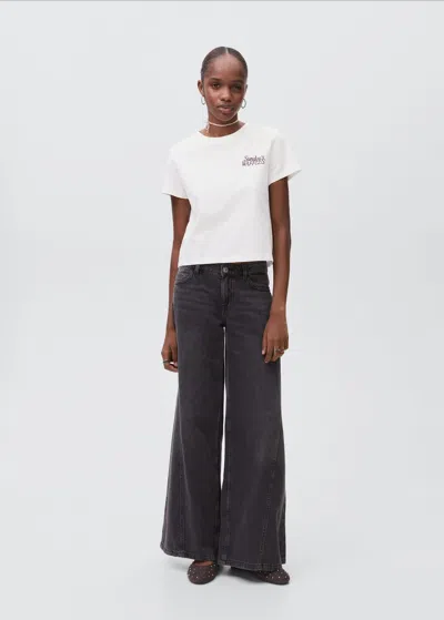 Mango Teen Printed Cotton-blend T-shirt Off White