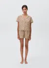 Mango Teen Printed Cotton Pyjama Pack Pastel Green In Pastel Green