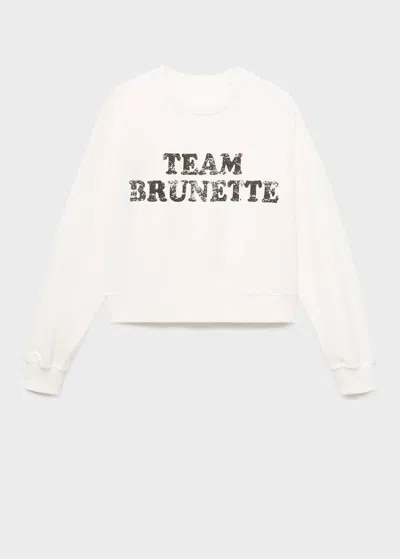 Mango Teen Sweat Blanc Cassé - Fille - Xxs -  In White