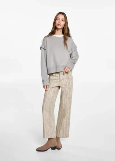 Mango Teen Printed Culotte Trousers Ecru