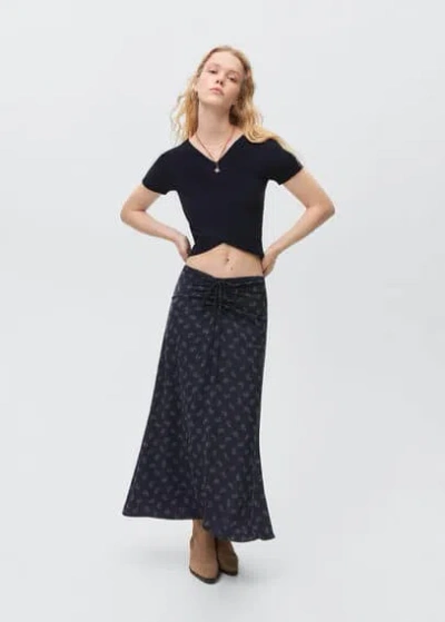 Mango Teen Skirt Dark Navy In Bleu Marine Foncé