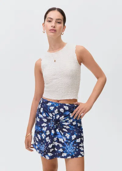 Mango Teen Printed Sarong Skirt Navy