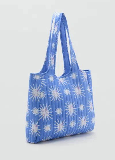 Mango Teen Printed Tote Bag Blue