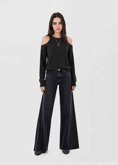 Mango Teen Sweater With Cropped Sleeves Charcoal In Gray