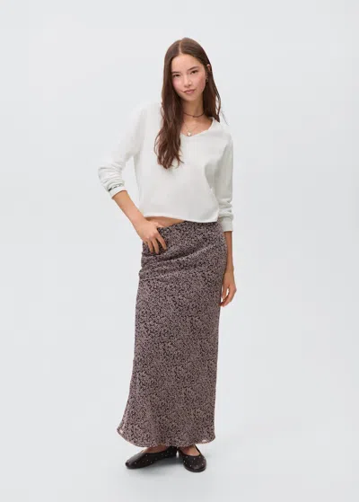 Mango Teen V-neck Knit Sweater White