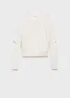 Mango Teen Knitted Sweater With Openings White