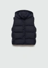Mango Teen Quilted Gilet With Hood Dark Navy
